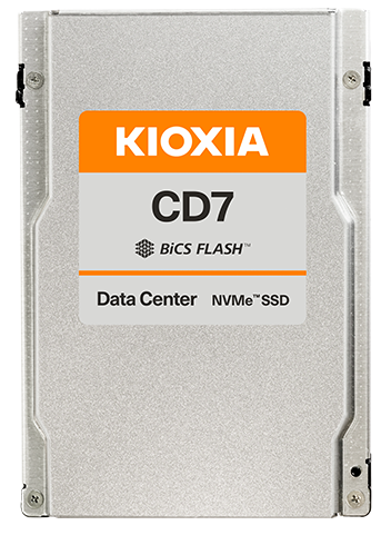 SSD накопитель KIOXIA Enterprise SSD 2,5" U.2, CD7-R, 3840GB (3.84TB), NVMe 1.4/PCIe 4.0 1x4, R6650/W3200MB/s, IOPS(R4K) 1100K/180K, MTTF 2,5M, 1DWPD/5Y (Read Intensive), TLC BiCS Flash™