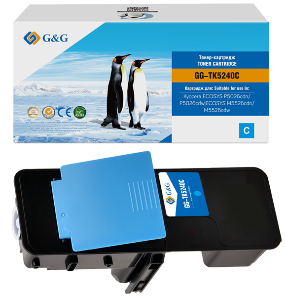 Тонер-картридж G&G GG-TK5240C голубой (3000стр.) для Kyocera ECOSYS P5026cdn/P5026cdw;ECOSYS M5526cdn/M5526cdw