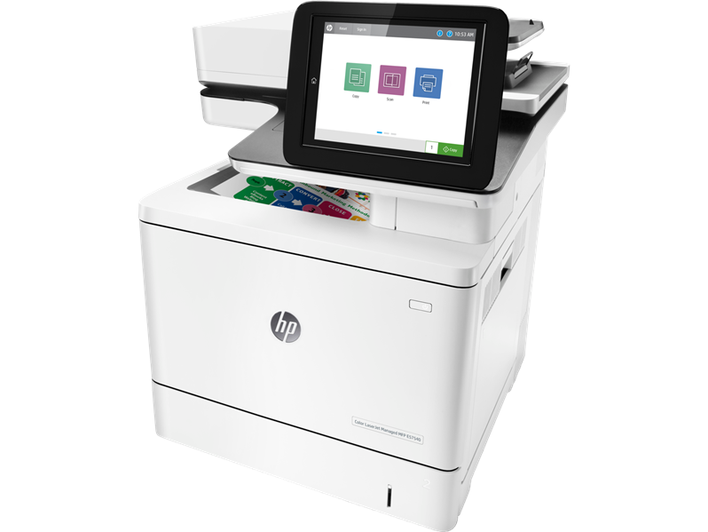 принтер HP Color LaserJet Mgd MFP E57540dn Prntr (p/c/s, A4, 1200dpi, 38(38)ppm, 1,25GB(print),500MB(scan), HDD320Gb, 2trays 100+550, ADF100, Duplex, USB/GigEth, cart. 6KB&5K CMYp. inbox)