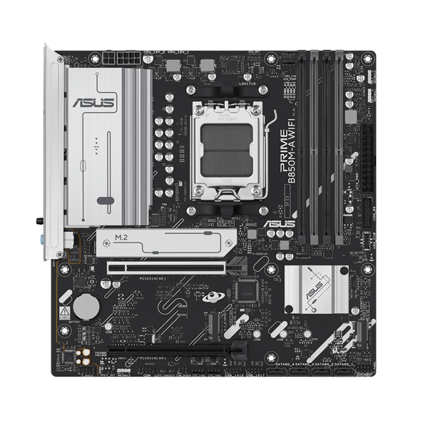 Материнская плата ASUS PRIME B850M-A WIFI, AM5, B850, 4*DDR5, 4*SATA, 3*M.2, 4*USB 3.2, 4*USB 2.0, 4*PCIx16, 2* DP+HDMI, mATX; 90MB1LN0-M0EAY0