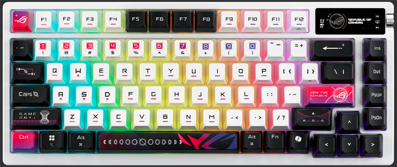 Клавиатура ASUS M704 ROG AZOTH X, 2.4GHz RF, Bluetooth 5.1, 75%, PBT, RGB Lighting
