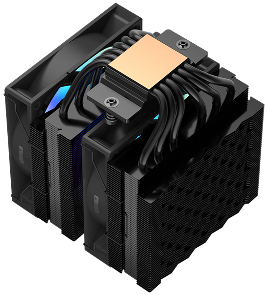 Кулер для процессора PCCooler RT620 ARGB BK, 2x120mm ARGB FAN, 6 HEAT PIPES, 4-PIN PWM, 500-2200 RPM, 34.9 DBA, HYDRO BEARING, LGA 1851/1700/1200/115X, AMD AM5/AM4