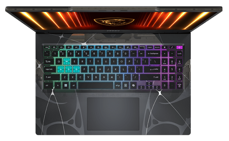 ноутбуки MSI Cyborg 15 B2RWFKG Ultra5 210H 15,6" FHD (1920 x 1080)144Hz DDR5 16GB (8GB*2),1TB SSD, NV RTX 5060 (8GB GDDR7),53.5Whr,1,98kg,1y,Dos,Translucent Black