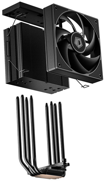 Кулер для процессора ID-COOLING FROZN A410 TD LGA1851/1700/1200/115X/AM5/AM4 (10шт/кор, TDP 220W, PWM, 4 тепл.трубки прямого контакта, FAN 120mm, черный) RET