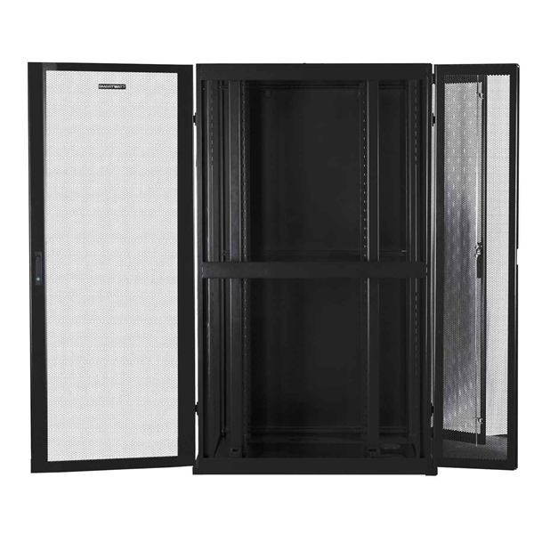 Серверный шкаф SMARTWATT Серверный шкаф Rack S-Series 42U 800x1200мм, двери с перфорацией, боковые панели 4шт и ролики в комплекте, черный (4512020620016)
