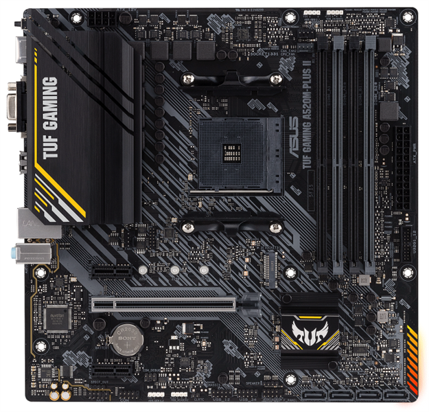Материнская плата ASUS TUF GAMING A520M-PLUS II, Socket AM4, A520, 4*DDR4, D-Sub+DP+HDMI, SATA3 + RAID, Audio, Gb LAN, USB 3.2*7, USB 2.0*5, COM*1 header (w/o cable), mATX ; 90MB14Y0-M0EAY0, 3 year