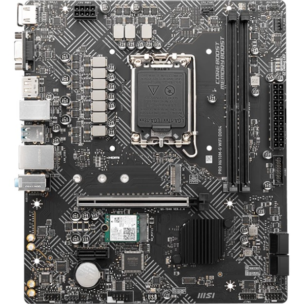 Материнская плата MSI PRO H610M-G WIFI DDR4,H610,LGA1700,2DDR4,1PCI-Ex16,1PCI-Ex1,1M.2,4SATA3,4USB3.2