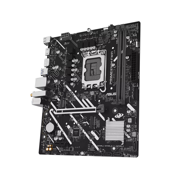 материнская плата ASUS PRIME B760M-F WIFI, LGA1700, B760, 2*DDR5, 4*SATA, 2*M.2, 4*USB 3.2, 2*USB 2.0, 1*PCIx16, 1*PCIx1, HDMI+DP, mATX; 90MB1N00-M0EAY0