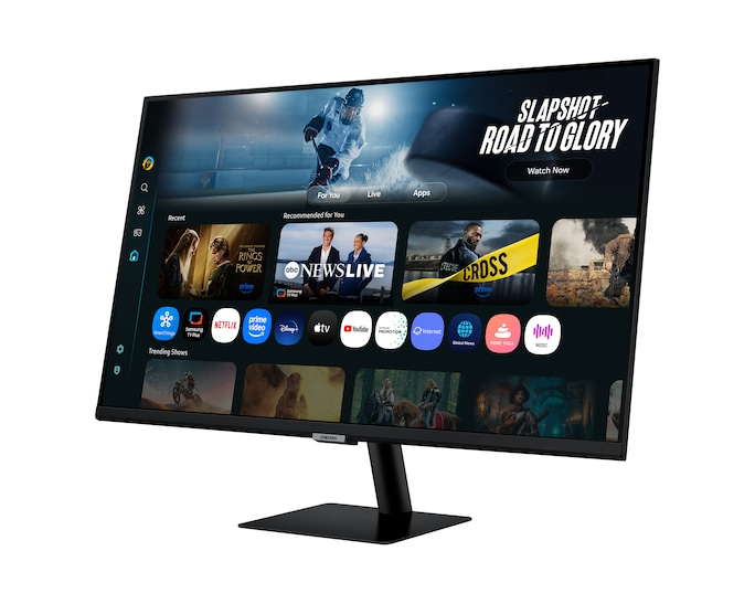 Монитор Samsung 32" Smart monitor M7 S32FM702UI (VA 16:9 3840x2160x60Hz 4ms 300cd 3000:1 178/178 1млрд HDMI USB-C(65W) 2*USB 2.0 Spk10W Tizen HDR10+ sRGB 99% Tilt WiFi5 BT5.2 VESA Black ПультДУ)
