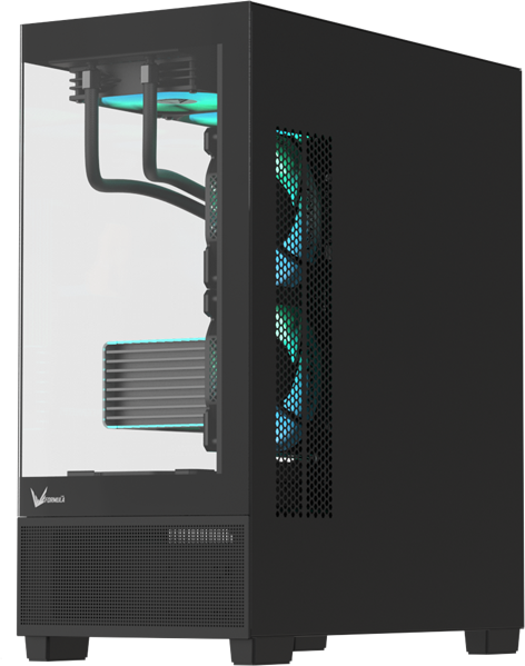 Корпус Formula V Line Crystal E1 Black, ATX, TYPE-C*1, USB3.0*2, Switch Display Panel