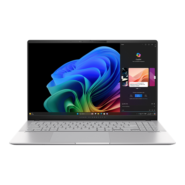 ASUS Vivobook S15 S5507QA-MA013W Snapdragon X Plus X1P 42 100 Qualcomm Hexagon LPDDR5X 16GB 1TB PCIE G4 SSD Qualcomm Adreno GPU 15.6" 3К (2880 x 1620) OLED 16:9 120Hz WIN11 HOME 1.18 kg Cool Silver