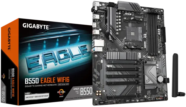 Материнская плата GIGABYTE B550 EAGLE WIFI6, AM4, B550, 4*DDR4, 4*SATA, 2*M.2, 1*USB 3.2, 4*USB 2.0, Type-C, 1*PCIx16, 4*PCIx1, HDMI, mATX