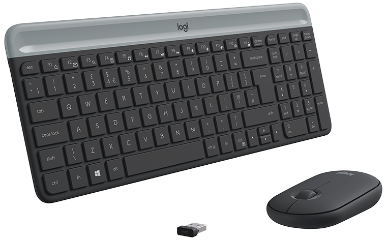 Клавиатура+мышь Logitech Wireless Desktop MK470 (Keybord&mouse), Black, Rus/Eng, [920-009206] (незначительное повреждение коробки)
