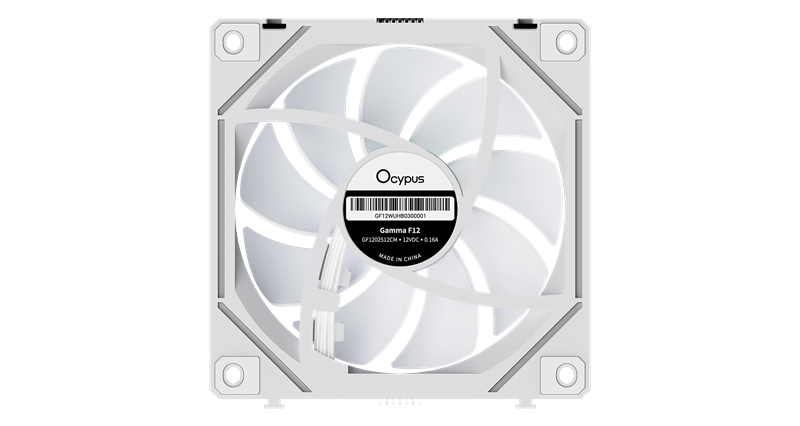 Вентилятор для корпуса Ocypus Gamma F12 UNI WH ARGB 3 IN 1, 3x120x120x25mm, 4-PIN PWM, 800-1800 RPM, 31 DBA MAX, HYDRO BEARING