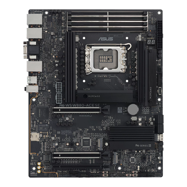 Материнская плата ASUS PRO WS W880-ACE SE, W880, LGA1851, 4*DDR5, 4*SATA, 4*M.2, 1*USB 3.2, 6*USB 2.0, Type-C, 3*PCIx16, HDMI+VGA, ATX; 90MB1KV0-M0EAY0