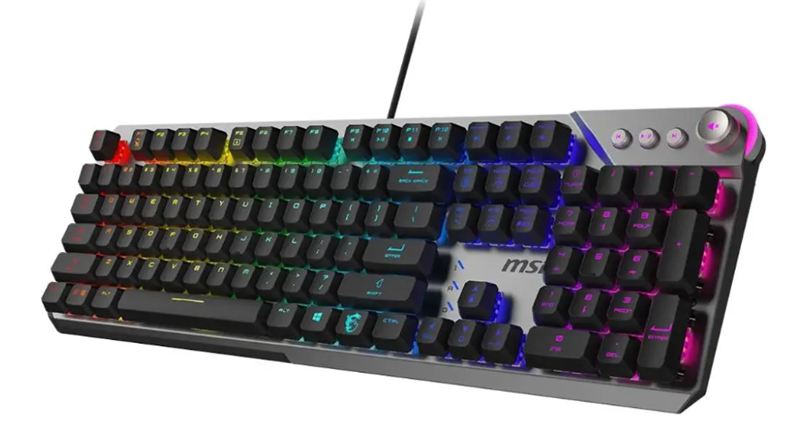 Клавиатура Gaming Keyboard MSI STRIKE 600 SILENT, Wired, Mechnical, with Multimedia functions, Kailh Midnight Pro Silent Switch, MYSTIC LIGHT RGB