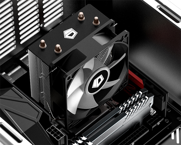 Кулер для процессора ID-COOLING SE-902X-B LGA1851/1700/1200/115X/AM5/AM4 (30шт/кор, TDP 100W, PWM, 2 тепл.трубки прямого контакта, Blue LED FAN 92mm) RET