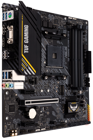 Материнская плата ASUS TUF GAMING A520M-PLUS II, Socket AM4, A520, 4*DDR4, D-Sub+DP+HDMI, SATA3 + RAID, Audio, Gb LAN, USB 3.2*7, USB 2.0*5, COM*1 header (w/o cable), mATX ; 90MB14Y0-M0EAY0, 3 year
