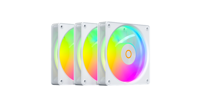 Вентилятор для корпуса Ocypus Gamma F12 Elite WH ARGB REVERSE BLADE 3 IN 1, 120x120x25mm, 4-PIN PWM, 600-1800 RPM, 26 DBA MAX, HYDRO BEARING
