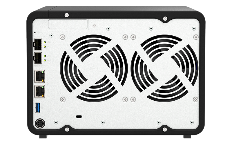 система хранения данных QNAP SMB QC 2GhzCPU/4Gb/upto 6HDD, up to 22 with TL-D1600S/SATA(3,5" 2,5")/ 2xUSB3.2/1xHDMI/1xExp.slot/2x2,5Gb 2x10Gb(SFP+)/iSCSI/1xPS/2YW
