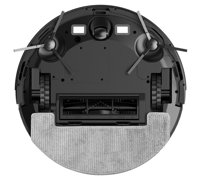 Робот-пылесос с гироскопом Robot vacuum IRBIS Bean 0421,2500 mAh,28W,3000Pa, Hyroscope, Black, charging stat, remote, roller brush & cloth for wet,2 in 1 water tank&dust collector, brushes 3,HEPA filter2, (следы эксплуатации)