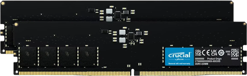 Оперативная память Crucial by Micron DDR5-5600 64GB Kit (2x32GB) UDIMM CL46 Black 1.1V, 1 Year Warrаnty