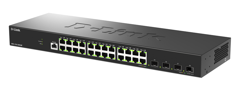 Коммутатор D-Link Управляемый L2 коммутатор, 24x1000Base-T, 4x10GBase-X SFP+, защита от статического электричества до 6 кВ, CLI, консольный порт RJ-45, RPS