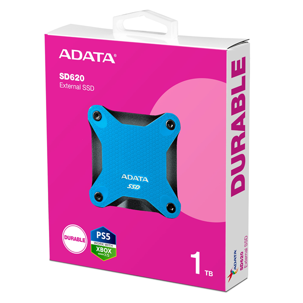 Внешний накопитель External SSD ADATA 1TB USB 3.2 Gen 2 (USB 10Gbps) R550/W480MB/s 3D NAND COLOR BOX blue