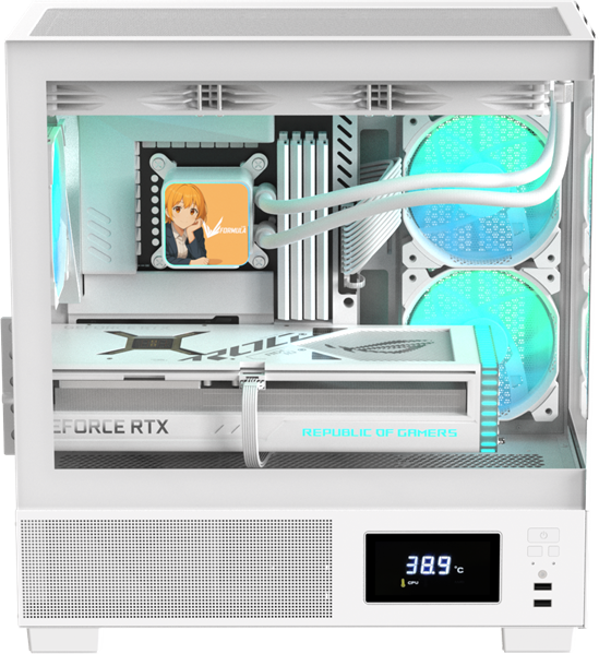 Корпус Formula V Line Crystal E1M White, MATX, USB3.0*2, Switch Display Panel
