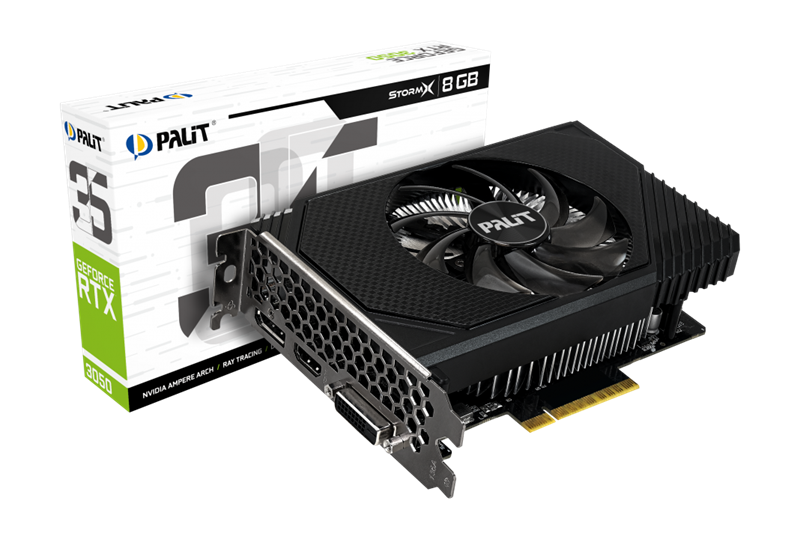 Видеокарта PALIT NE63050018P1-1070F RTX3050 STORMX 8GB GDDR6 128bit DVI HDMI DP V1