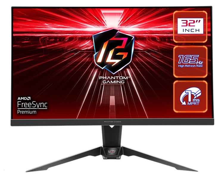 ASROCK 31.5" PG32QF2B VA 2560x1440 1 ms MPRT 550 cd 165Hz HDR 400 HAS VESA Tilt HDMI*2 DP black