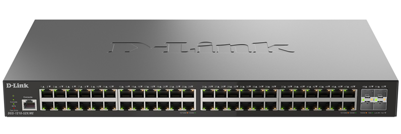 Коммутатор D-Link Управляемый L2 коммутатор, 48x1000Base-T, 4x10GBase-X SFP+, защита от статического электричества до 6 кВ, CLI, консольный порт RJ-45, RPS, поддержка Dying Gasp