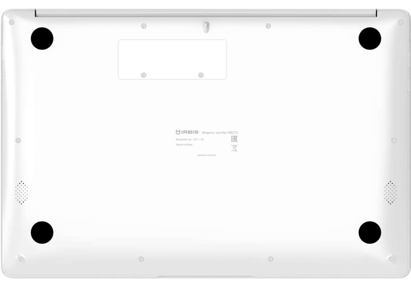 IRBIS NB270 14.1" 1920*1080 FHD IPS(9:1),Celeron N4020,4G/128G EMMC 8000mA, 2M camera, Plastic, M.2SSD support Case A silkprint logo,excludeWindows license, White color, W10