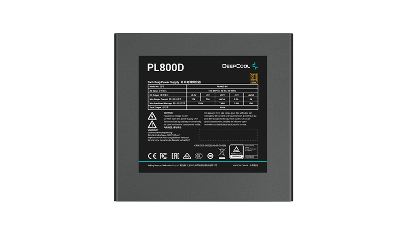 Блок питания Deepcool PL800D (ATX 3.0, 800W, PWM 120mm fan, Active PFC+DC to DC, 80+ BRONZE) RET (R-PL800D-FC0B-WDEU-V2)