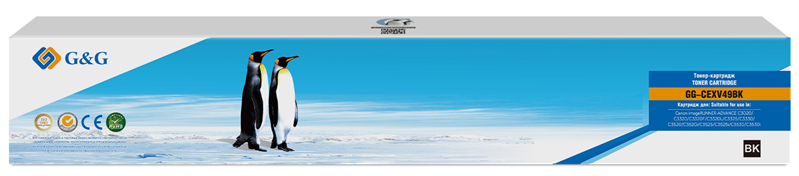 Тонер-картридж G&G toner-cartridge для Canon iR ADVANCE C3020/C3320/C3320F/C3320L/C3325/C3330/C3520/C3520i/C3525/C3525i/C3530/C3530i черный с чипом 36 000 стр. C-EXV49BK 8524B002 гарантия 36 мес.