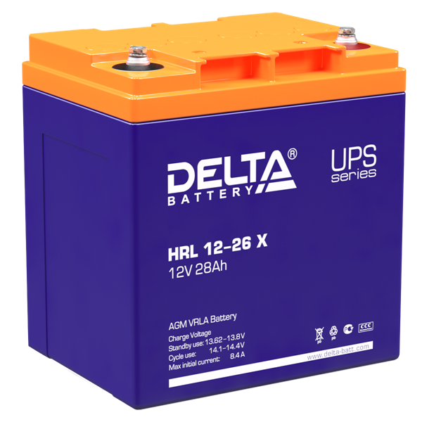 Аккумуляторная батарея Delta Аккумуляторная батарея для ИБП (10-12 лет)HRL 12-26 X (12V / 26Ah) (4614010610008)