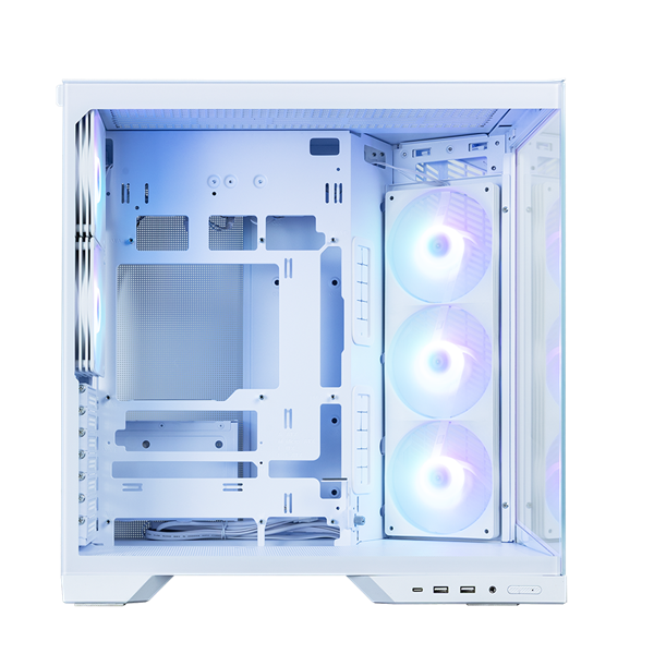 Корпус ZALMAN D50, ATX, WHITE, WINDOW, 1xCombo (2.5'' or 3.5''), 2x2.5'', 2x3.5'', 1xUSB TYPE-C, 2xUSB3.0, SIDE 3x120 ARGB, REAR 2x120 ARGB