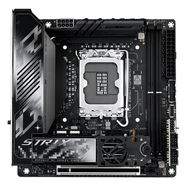 Материнская плата ASUS ROG STRIX Z890-I GAMING WIFI, LGA1851, Z890, 2*DDR5, 2*SATA, 2*M.2, 4*USB 3.2, 2*USB 2.0, Type-C, 1*PCIx16, HDMI, mITX; 90MB1IC0-M0EAY1