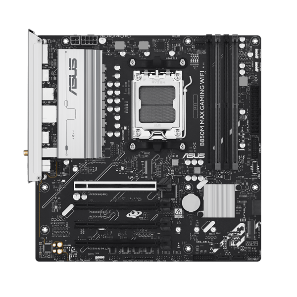Материнская плата ASUS B850M MAX GAMING WIFI, AM5, B850, 4*DDR5, 4*SATA, 3*M.2, 5*USB 3.2, 2*USB 2.0, Type-C, 5*PCIx16, DP+HDMI, mATX; 90MB1LL0-M0EAY0