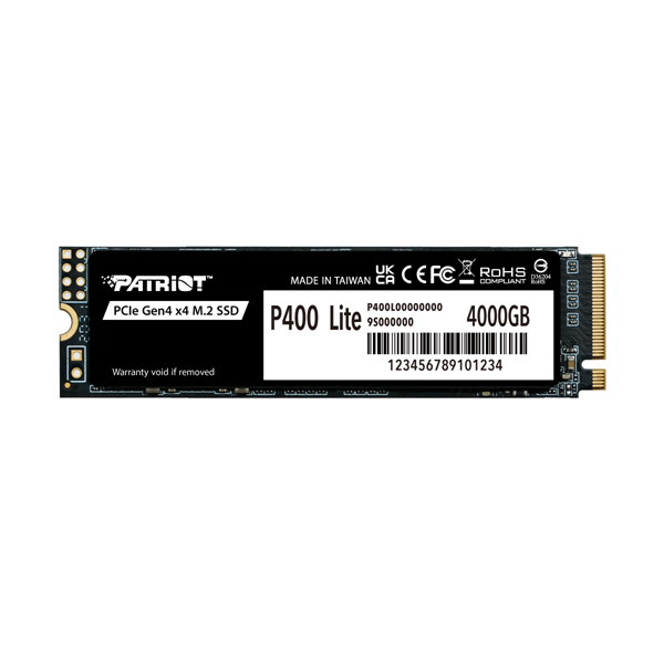 Твердотелльный накопитель Patriot SSD P400 Lite 1TB M.2 2280 NVMe PCle 4.0 x4 R3500/W2700 TBW 560TB 3D NAND with HS