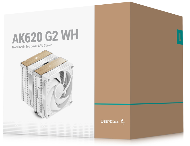 Кулер для процессора DEEPCOOL AK620 G2 WH LGA1851/1700/1200/115X/AM5/AM4 (8шт/кор, TDP 260W, PWM, DUAL Fan 120mm, 6 тепл. трубок, Copper Base, Wood-grain top cover, белый) RET (R-AK620G2-WHNNMN-GJD)