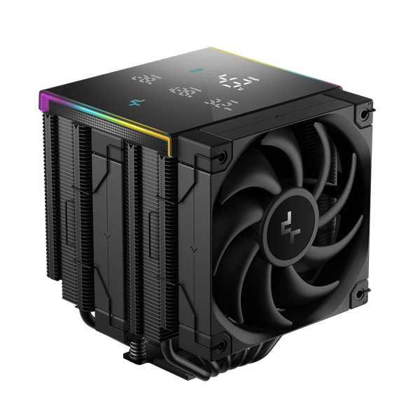 Кулер для процессора DEEPCOOL AK620 DIGITAL PRO LGA20XX/1700/1200/115X/AM5/AM4 (8шт/кор, TDP 260W, PWM, DUAL Fan 120mm, 6 тепл. трубок, ARGB, черный) RET (R-AK620-BKAPMN-G)