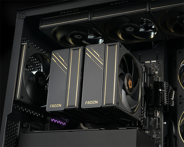 Кулер для процессора ID-COOLING FROZN A620 GDL LGA1700/1200/115X/AM5/AM4 (8шт/кор, TDP 270W, PWM, черно-золотой, 6 тепл.трубок + медная база, DUAL FAN 120mm) RET