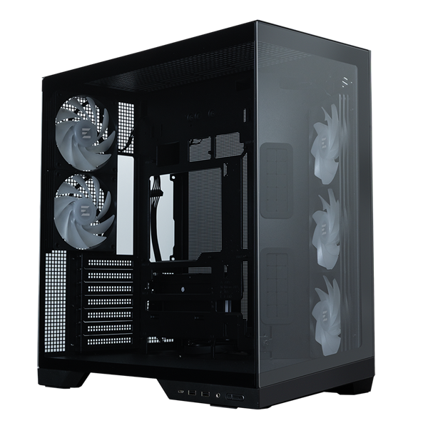 корпус ZALMAN D50, ATX, BLACK, WINDOW, 1xCombo (2.5'' or 3.5''), 2x2.5'', 2x3.5'', 1xUSB TYPE-C, 2xUSB3.0, SIDE 3x120 ARGB, REAR 2x120 ARGB