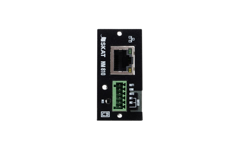 Дополнительное оборудование (2147) SKAT NM 810 SNMP модуль для ИБП SKAT-UPS типоразмер 1,1х10/100 Mb/s, Wi-Fi, релейный выход, вход для датчика темп/влаж или сухой контакт