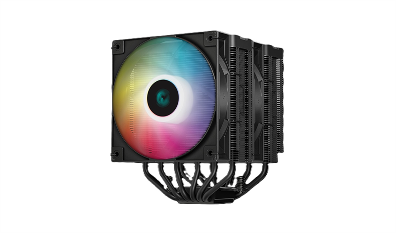 Кулер для процессора DEEPCOOL AG620 DIGITAL BK ARGB LGA1700/1200/115X/AM5/AM4 (8шт/кор, TDP 260W, PWM, DUAL Fan 120mm, 6 тепл. трубок, черный) RET