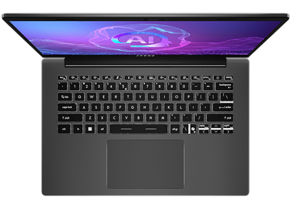Ноутбук MSI Modern A14 AI+ F3HMG AMD Ryzen AI 5 330 14" FHD (1920*1080),IPS,DDR5 16GB (8GB*2),512GB SSD AMD Radeon Graphics,backlight,46.8Wh,1.5kg,1y,Dos,Platinum Gray
