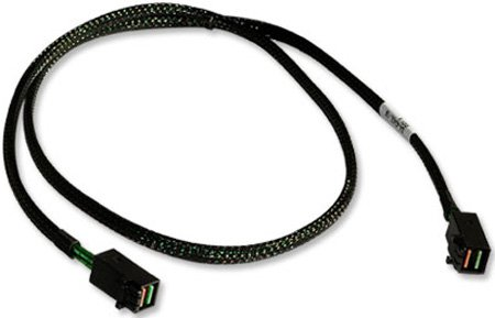 кабель LSI Cable CBL-SFF8643-10M (LSI00405/05-26112-00), SFF8643-SFF8643 Кабель данных MiniSAS, длина 100cm, наконечники: SFF8643(контроллер)-SFF8643(корзина)