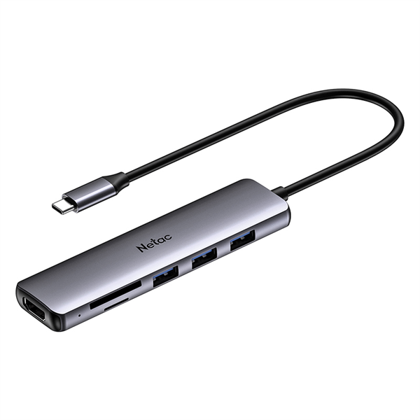 USB-концентратор Netac Hub WF14, Type-C to USB3.0*3+HDMI+mSD/SD 2.0 (repl. NT08WF14-30GR)