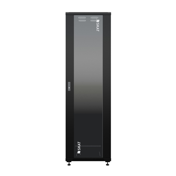 Телекоммуникационный шкаф (4402) Бастион SKAT TB-22R680GF-B Телекоммуникационный шкаф 22U/600x800мм/Пд-стекло/Зд-металл/RAL9005/53,3кг/1.5 л.г
